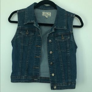 Denim vest.